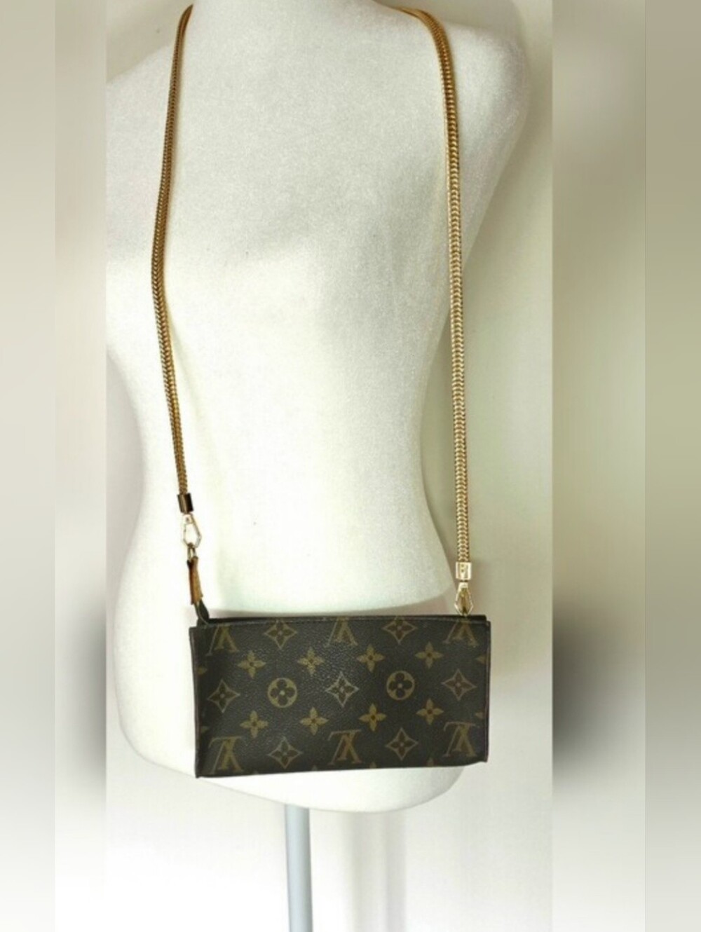 Authentic Louis Vuitton Brown Monogram Pouch
